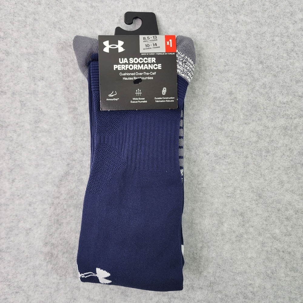 Under Armour Socks Unisex UA Soccer Performance Blue Cushioned Over-The-Calf